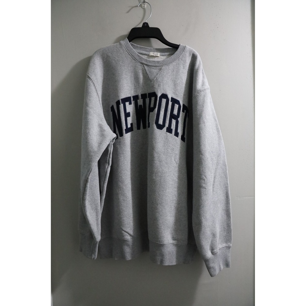 John Galt Newport Crewneck Sweatshirt Gray Navy Oversized MJB033-Z380 L/XL